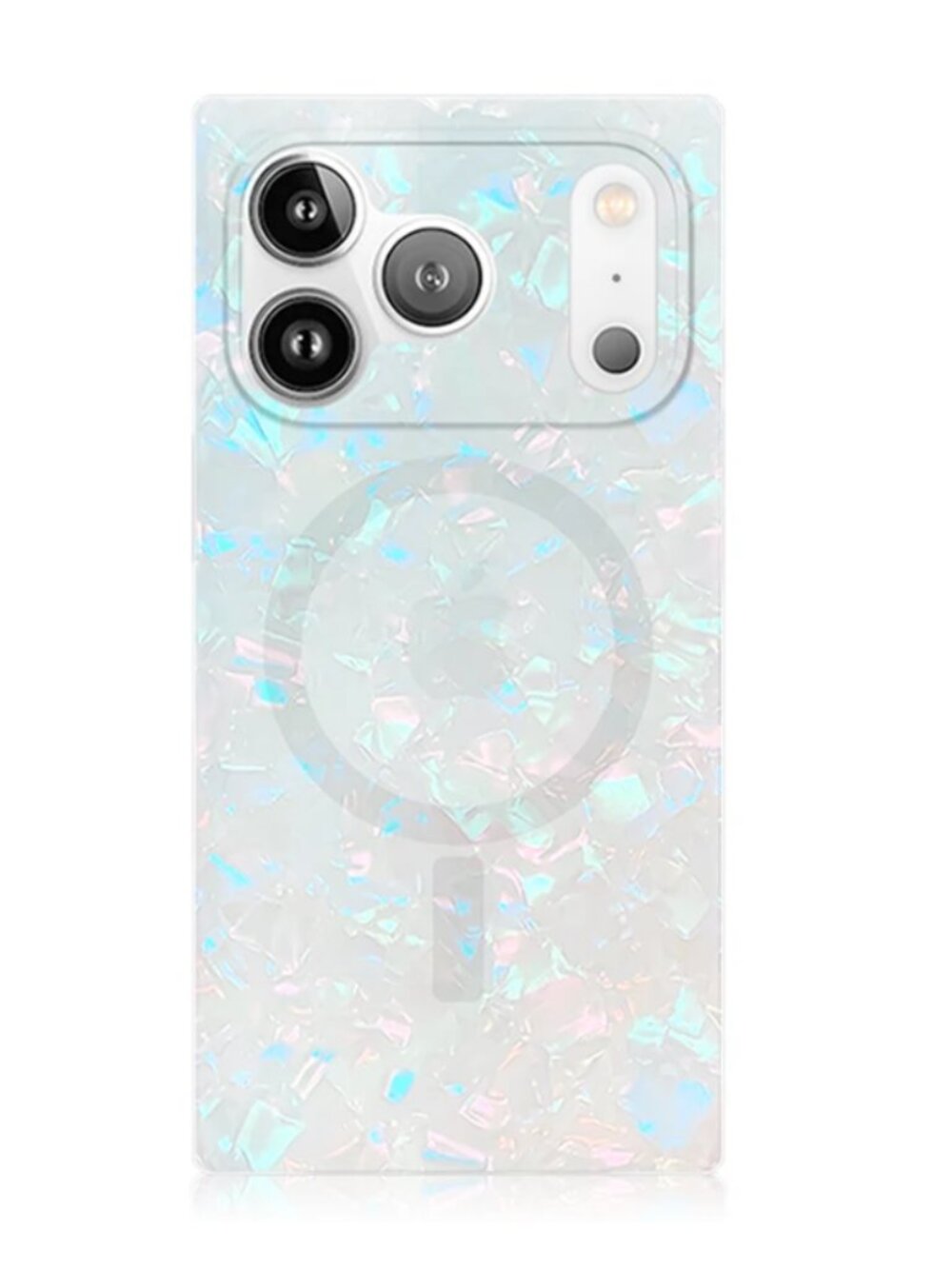 new- square by flaunt iphone 17 pro max case magsafe opal pearl shiny glam cute